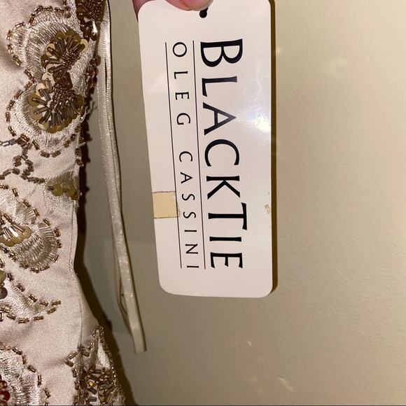 NWT VNTG BLACK TIE OLEG CASSINI formal dress sz8 - Picture 3 of 8